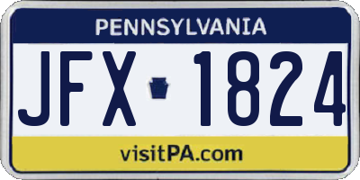 PA license plate JFX1824