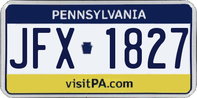 PA license plate JFX1827