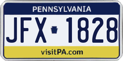 PA license plate JFX1828