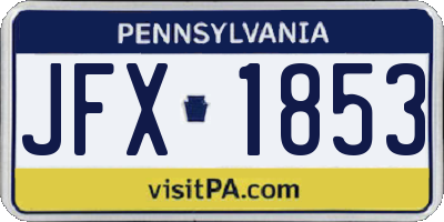 PA license plate JFX1853
