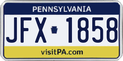 PA license plate JFX1858