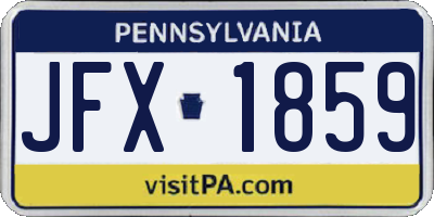 PA license plate JFX1859
