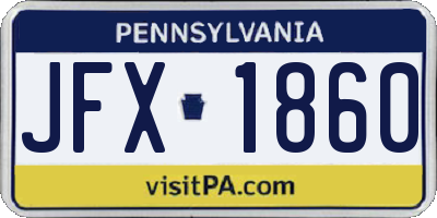 PA license plate JFX1860