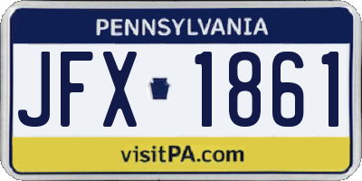 PA license plate JFX1861