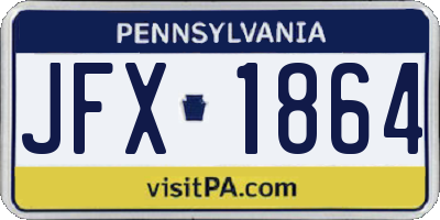 PA license plate JFX1864