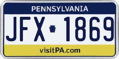PA license plate JFX1869