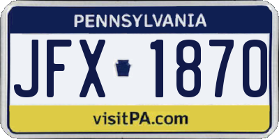 PA license plate JFX1870