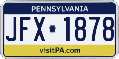 PA license plate JFX1878