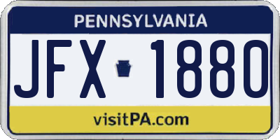 PA license plate JFX1880