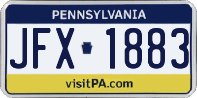 PA license plate JFX1883