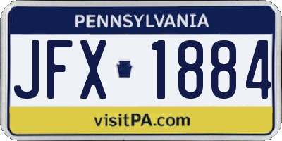 PA license plate JFX1884