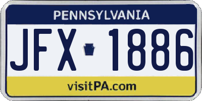 PA license plate JFX1886