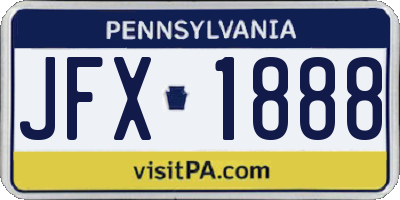 PA license plate JFX1888