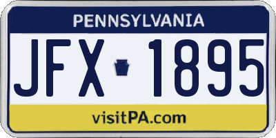 PA license plate JFX1895