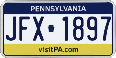PA license plate JFX1897