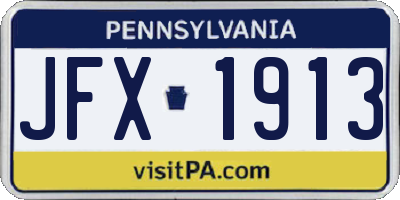 PA license plate JFX1913