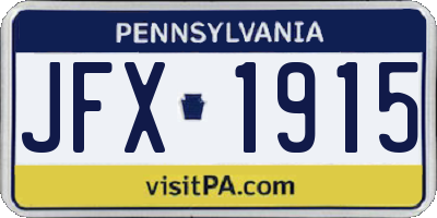 PA license plate JFX1915