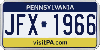 PA license plate JFX1966