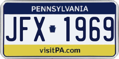 PA license plate JFX1969