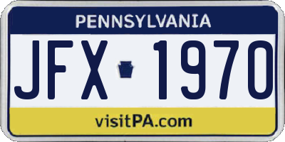 PA license plate JFX1970
