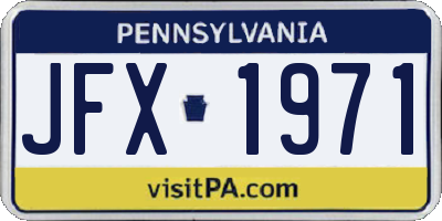 PA license plate JFX1971