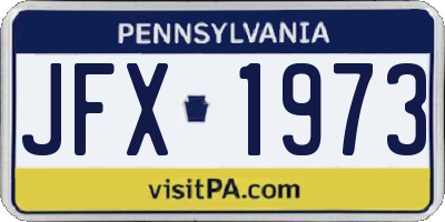 PA license plate JFX1973