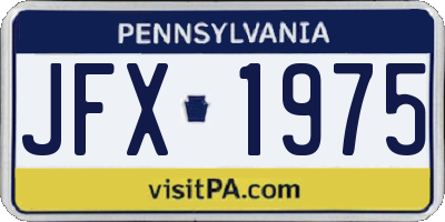 PA license plate JFX1975