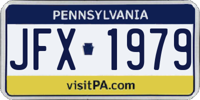 PA license plate JFX1979