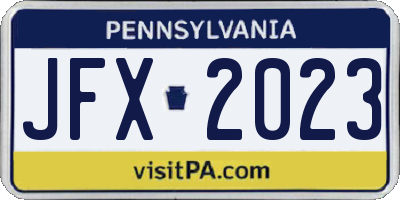 PA license plate JFX2023