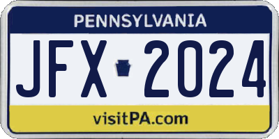 PA license plate JFX2024