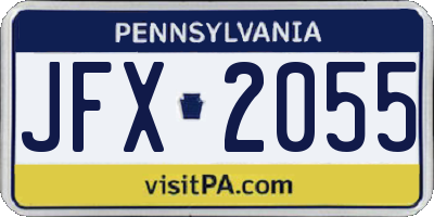 PA license plate JFX2055