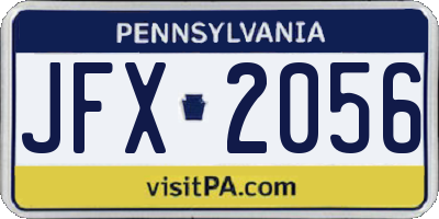 PA license plate JFX2056