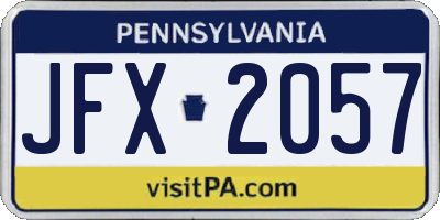 PA license plate JFX2057