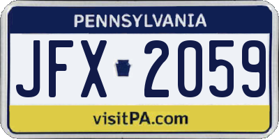 PA license plate JFX2059