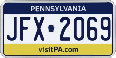 PA license plate JFX2069