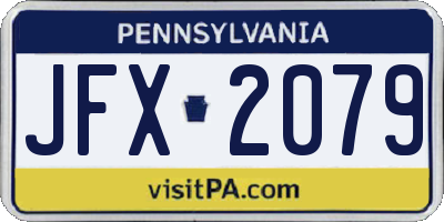 PA license plate JFX2079