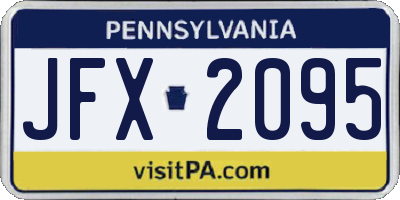 PA license plate JFX2095