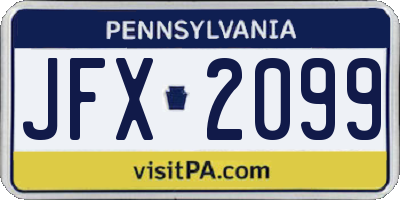 PA license plate JFX2099