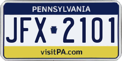 PA license plate JFX2101