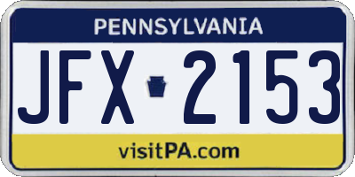 PA license plate JFX2153