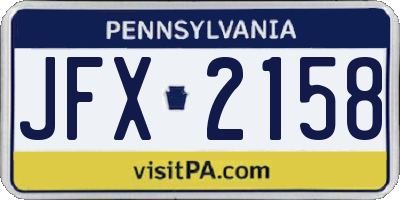 PA license plate JFX2158