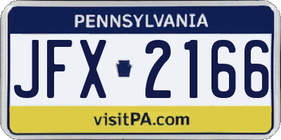 PA license plate JFX2166