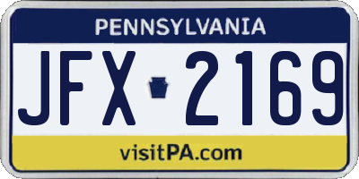 PA license plate JFX2169