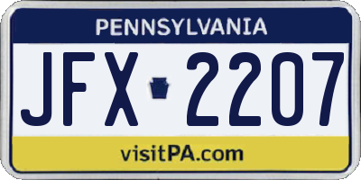 PA license plate JFX2207