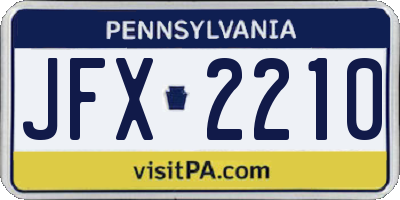 PA license plate JFX2210