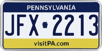 PA license plate JFX2213