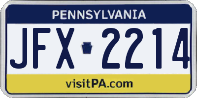 PA license plate JFX2214