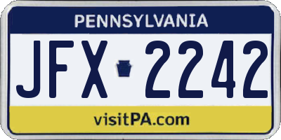 PA license plate JFX2242
