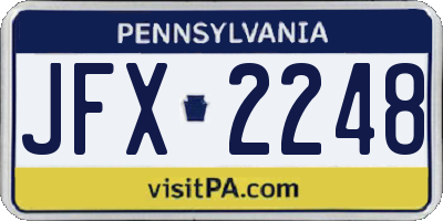 PA license plate JFX2248