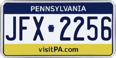 PA license plate JFX2256